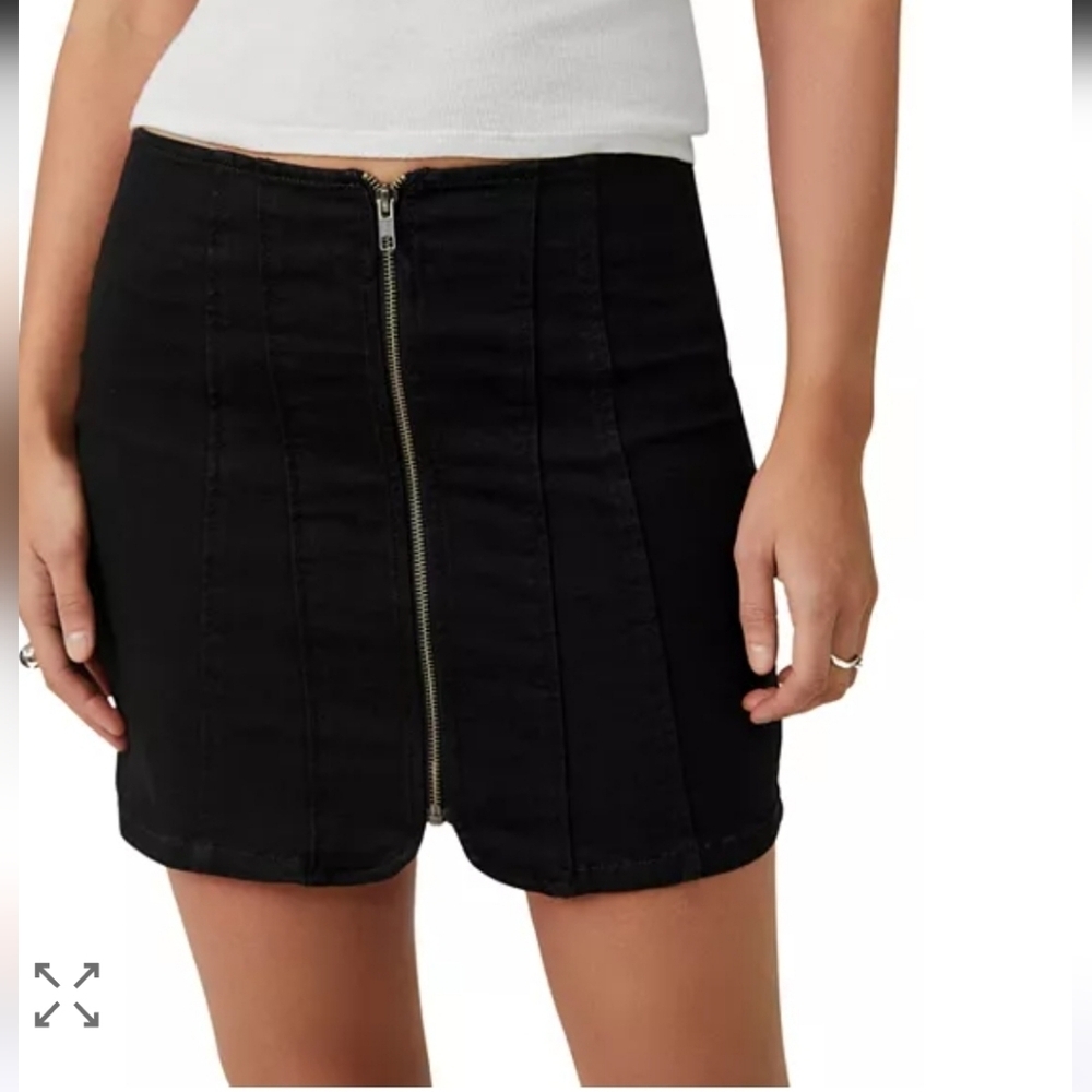 BDG Black Mini Skirt with Front Zipper